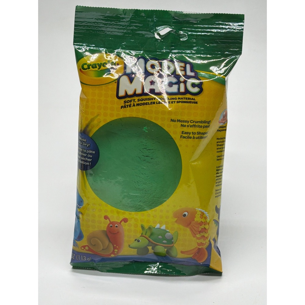 Crayola Model Magic Green 4oz Air Dry Modeling Material 57-4444 New Pouch